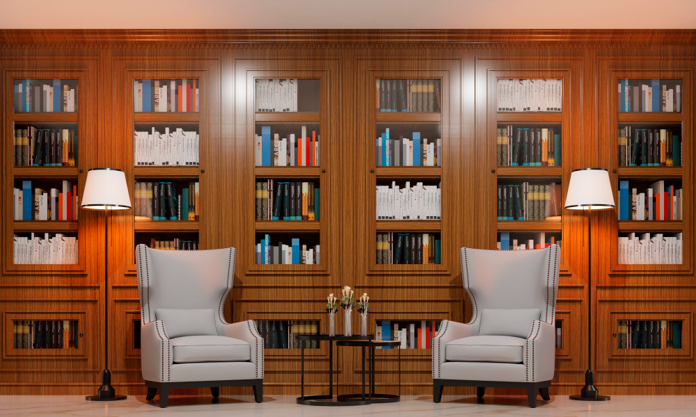 Premium wood wall in home office