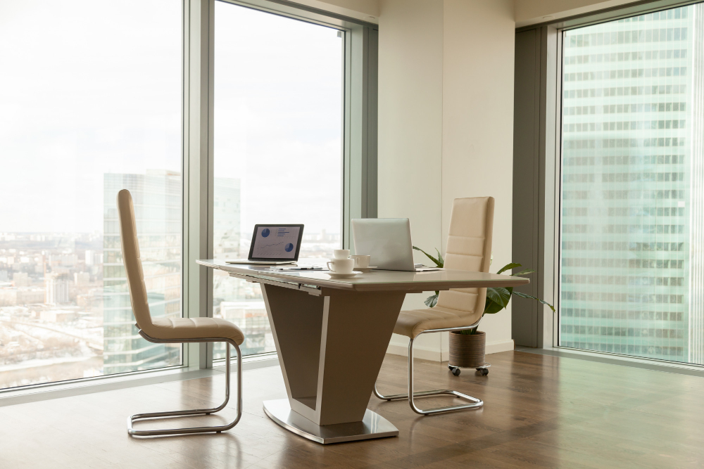 Work desk by the window for luxury office design